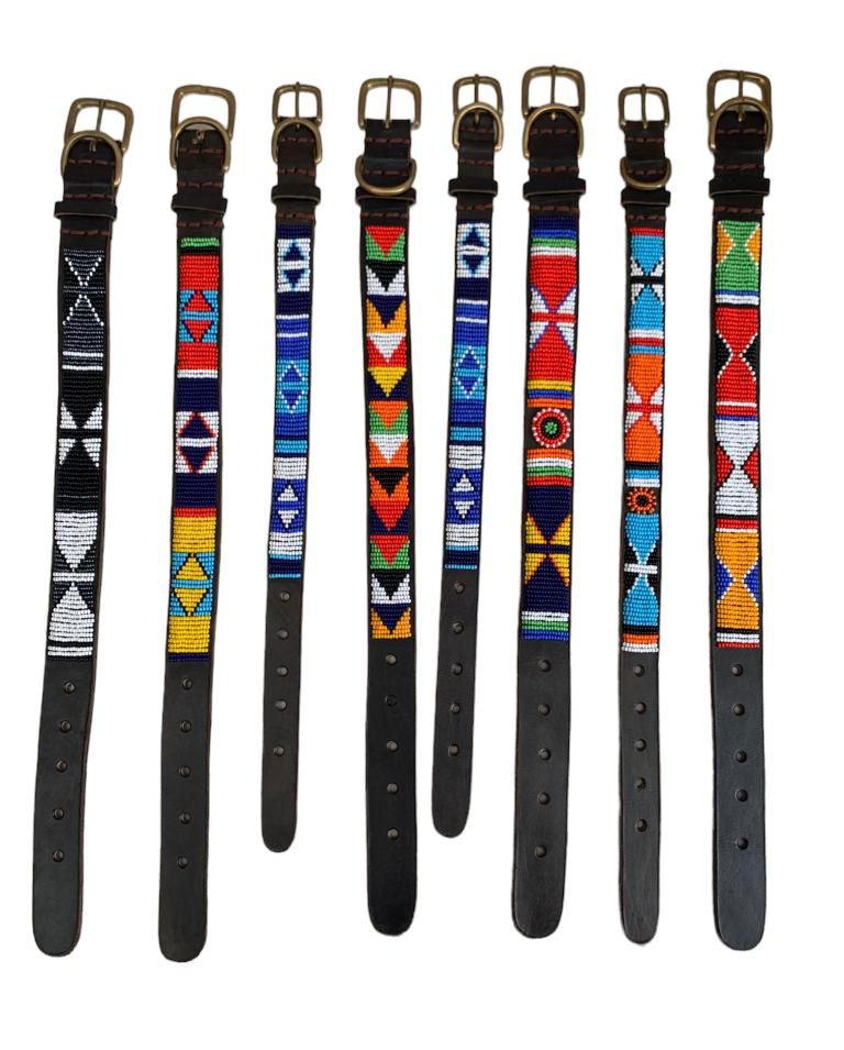Handmade Maasai Beaded Leather Dog Collar - Image 5