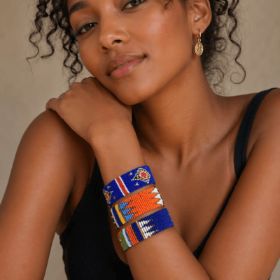 Beaded Cuff Bangle - 3 Pack