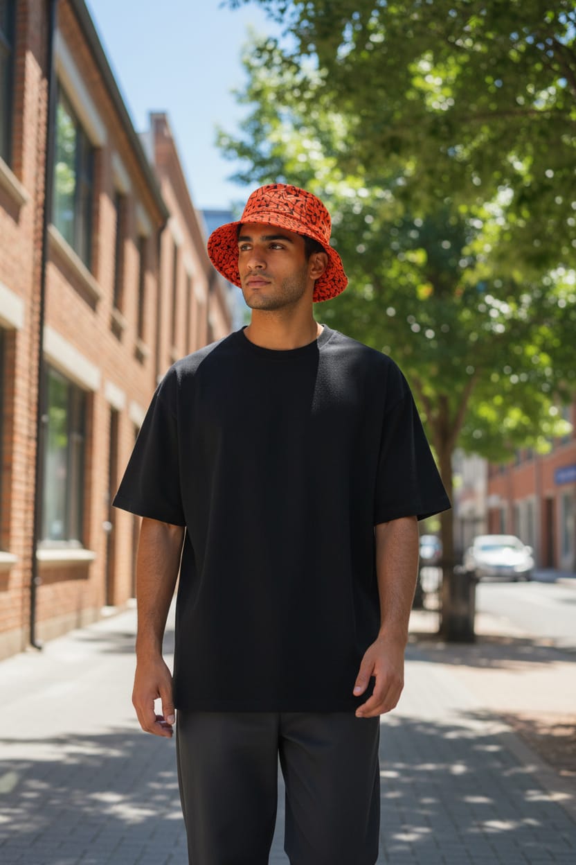 Abstract Network Print Bucket Hat – Unisex