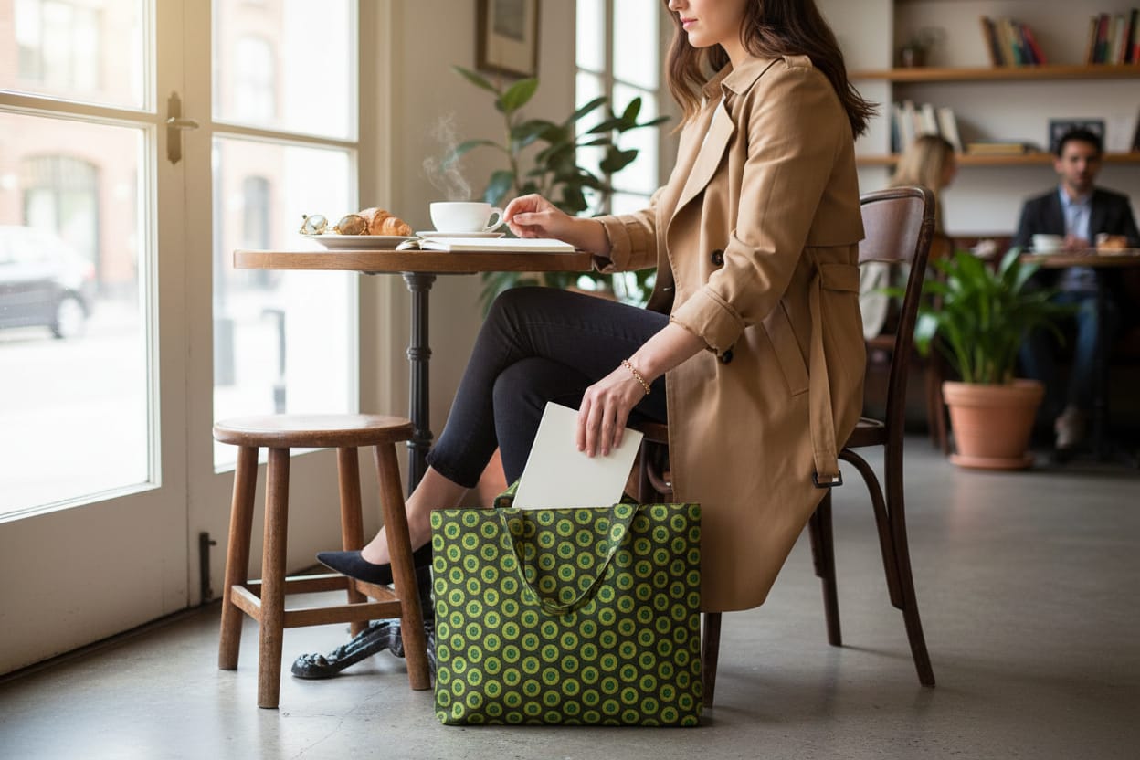 Circle Print Laptop Tote Bag - Image 3