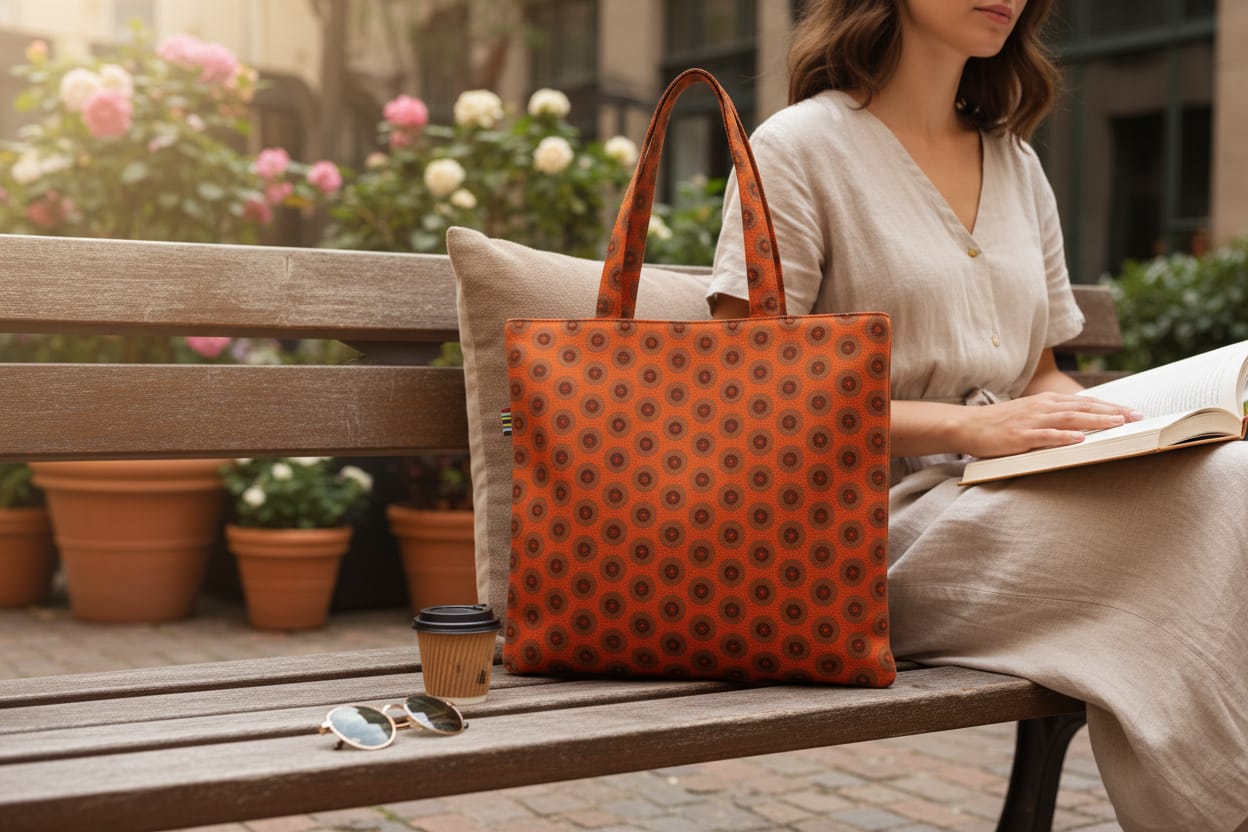Circle Print Laptop Tote Bag - Image 2
